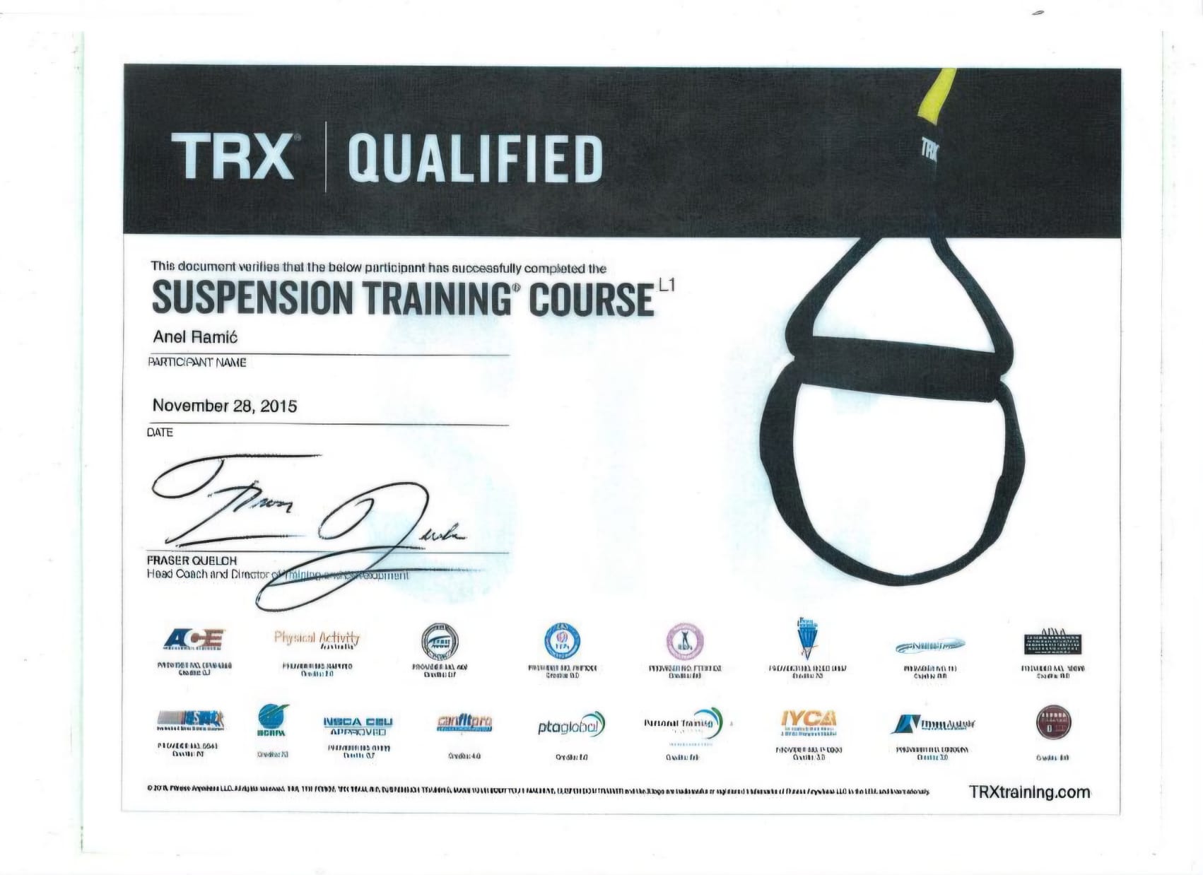 Suspension Training Course Certifikat