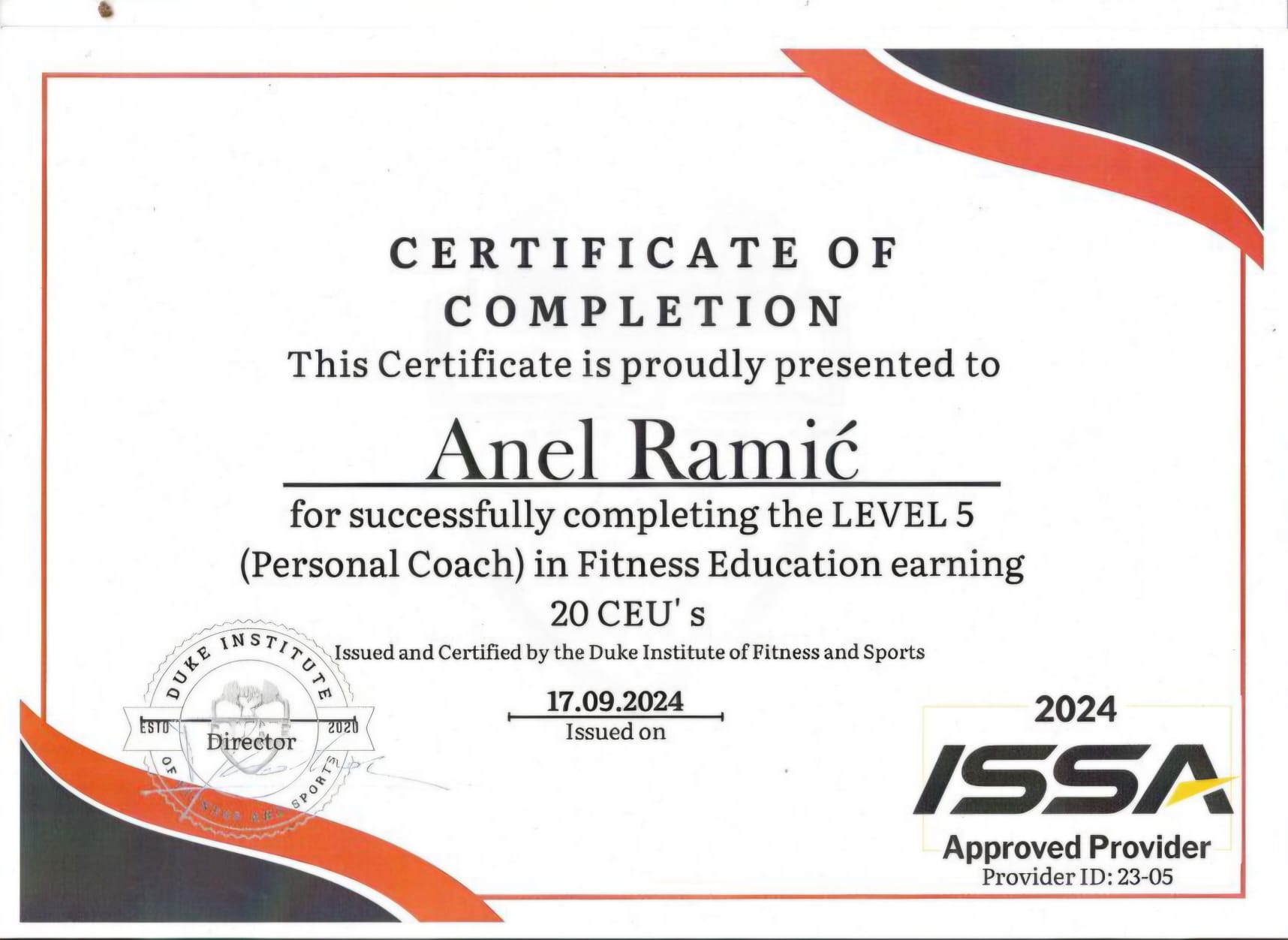 Level 5 Fitness Education Certifikat